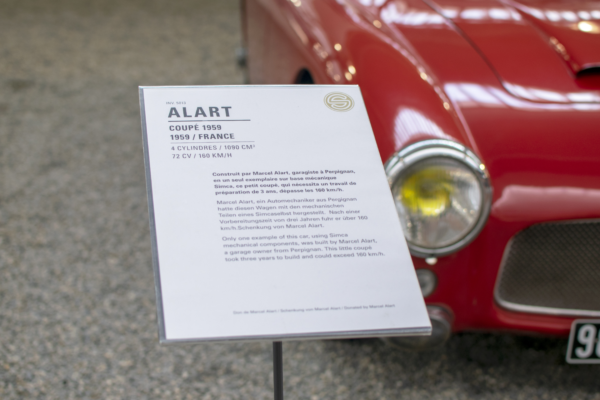 Alart Coupe prototype 1959- Cité de l'automobile, Collection Schlumpf, Mulhouse, 2020