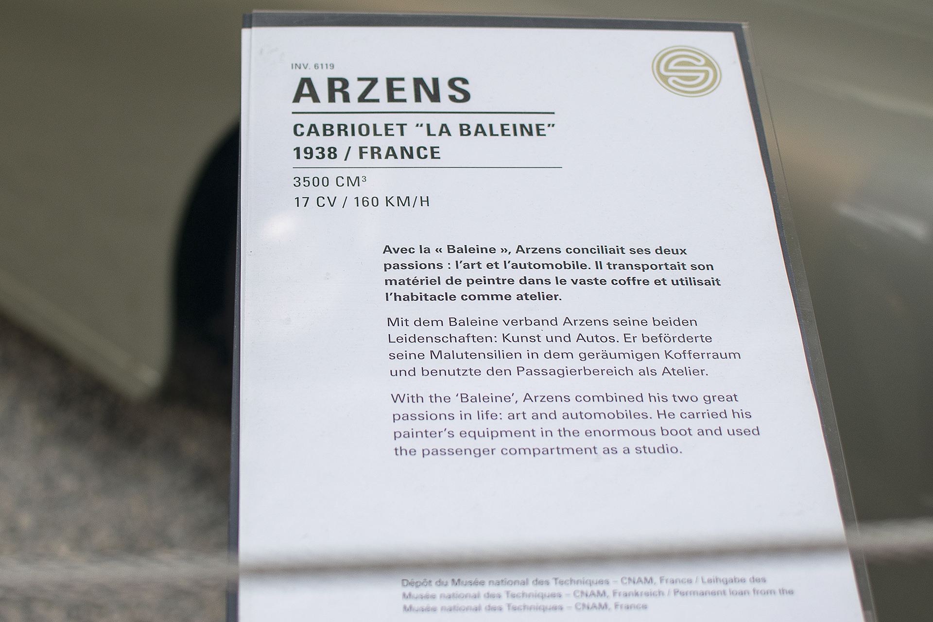 Arzens La Baleine - Cité de l'automobile, Collection Schlumpf, Mulhouse, 2020