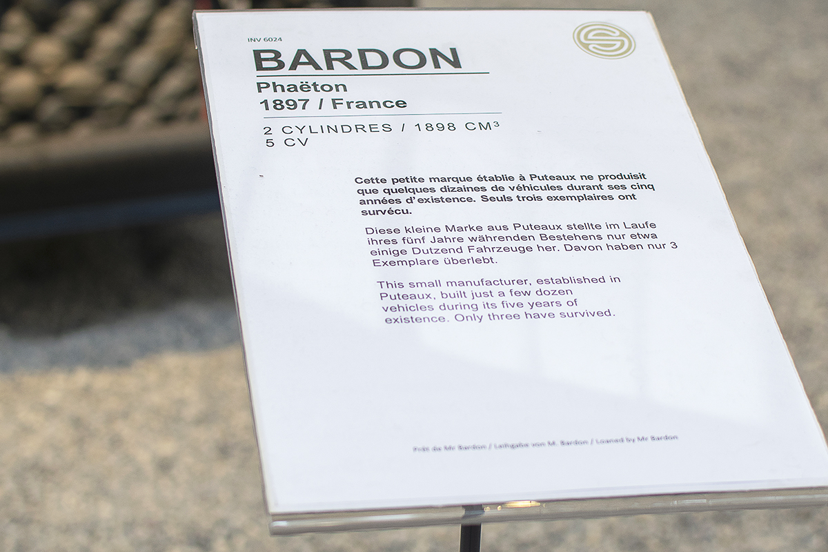 Bardon Phaéton 1898 details details - Cité de l'automobile, Collection Schlumpf, Mulhouse, 2020