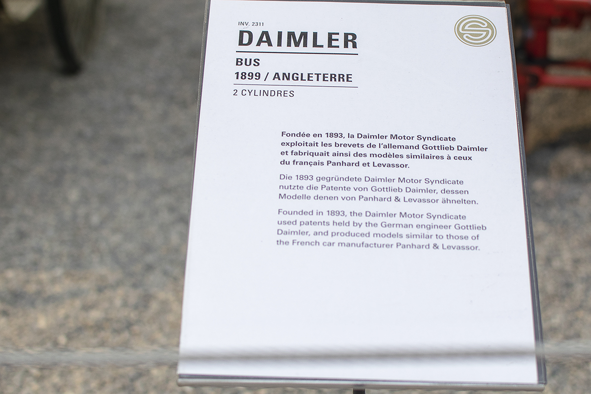 Daimler Bus 1899 details - Cité de l'automobile, Collection Schlumpf, Mulhouse, 2020