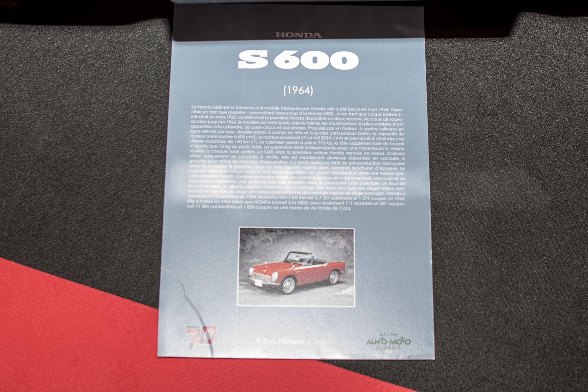 Honda S600 1964 details - Salon Auto-Moto Classic Metz 2018