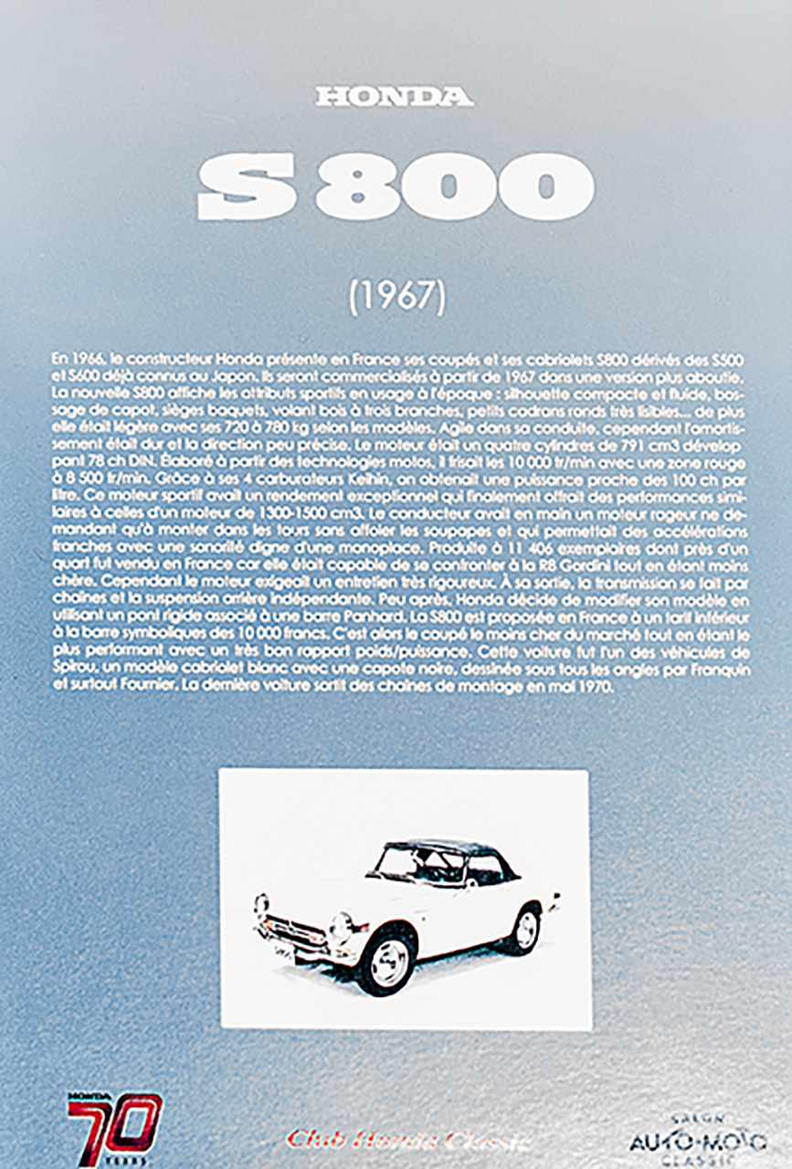  Honda S800 cabriolet infos - Salon ,Auto-Moto Classic ,Metz ,2018