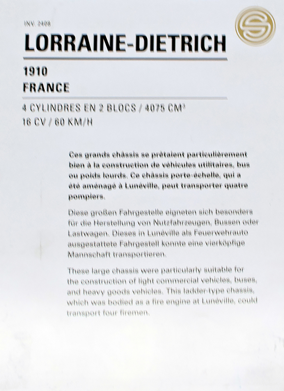 Lorraine-Dietrich Porte échelle 1910 - Cité de l'automobile, Collection Schlumpf, Mulhouse