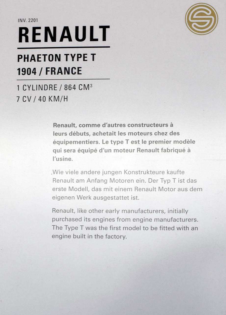 Renault type T phaëton 1904 infos  - Cité de l'automobile, Collection Schlumpf, Mulhouse