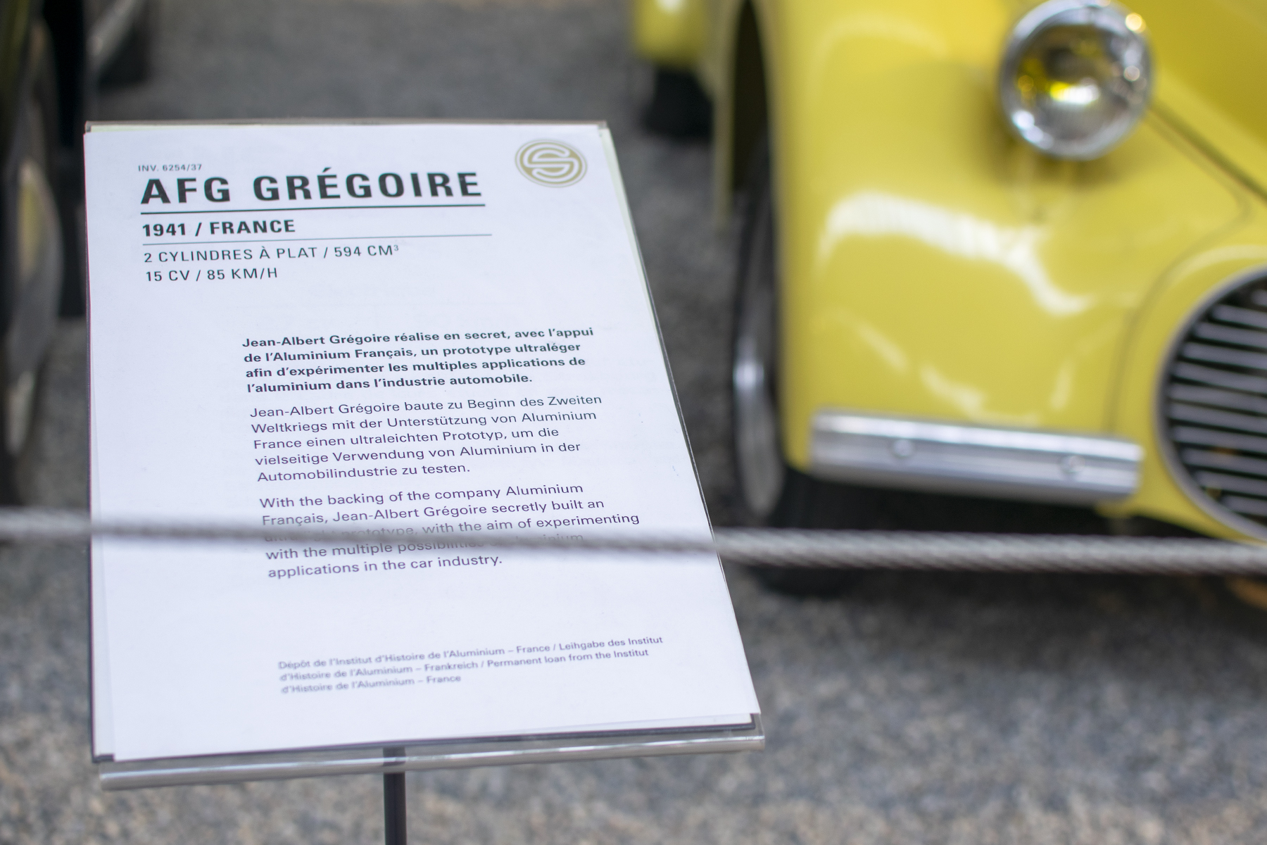 Aluminium Francais Gégoire Prototype 1941 - Cité de l'automobile, Collection Schlumpf, Mulhouse, 2020