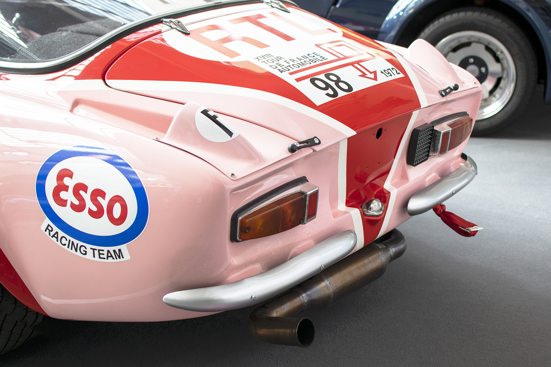 Alpine A110 1800 de compétition groupe 4 1972 (Verney) arrière -- Conservatoire National de Véhicules Historique s,Diekirch, exposition Alpine, 2022