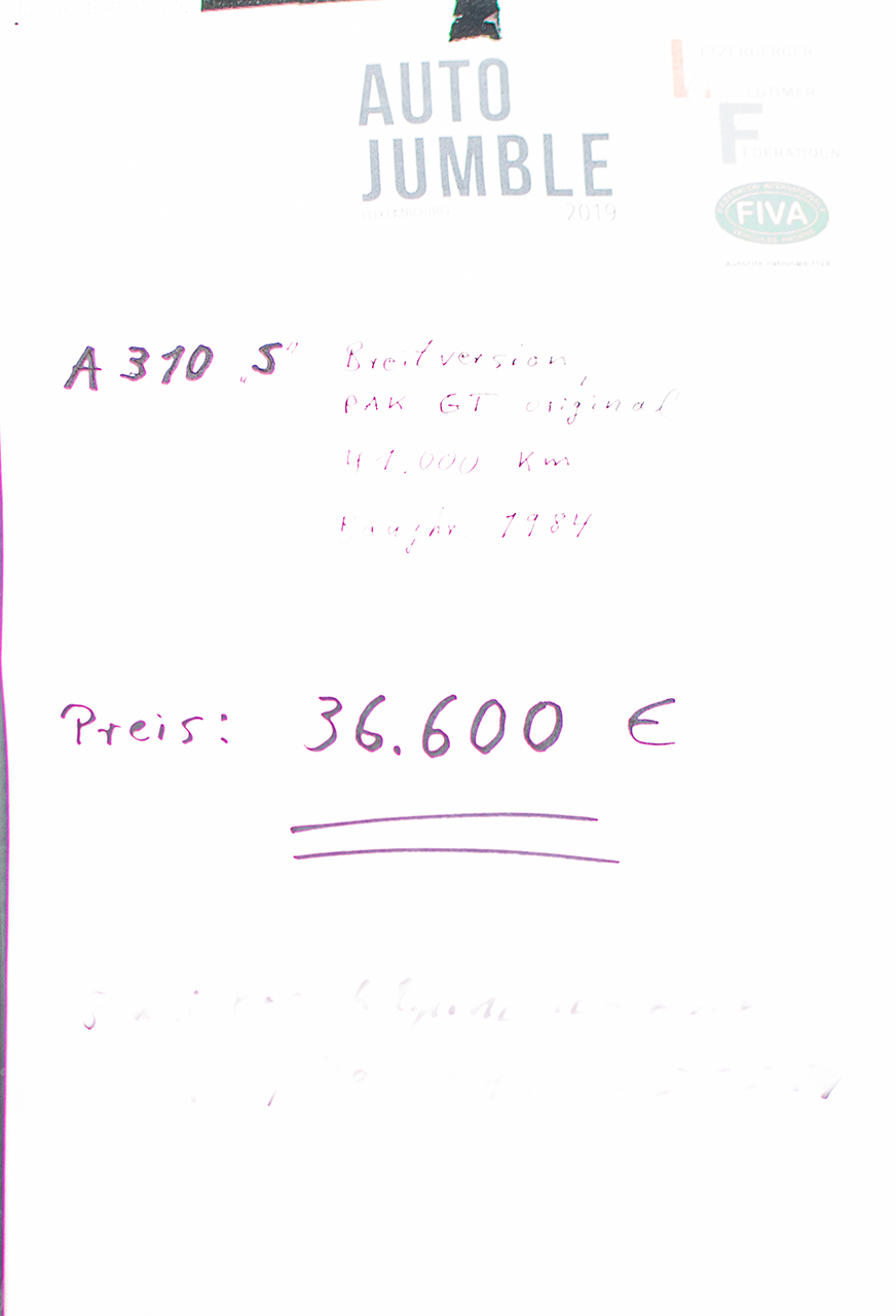 Alpine A310 S - LOF, Autotojumble, Luxembourg, 2019