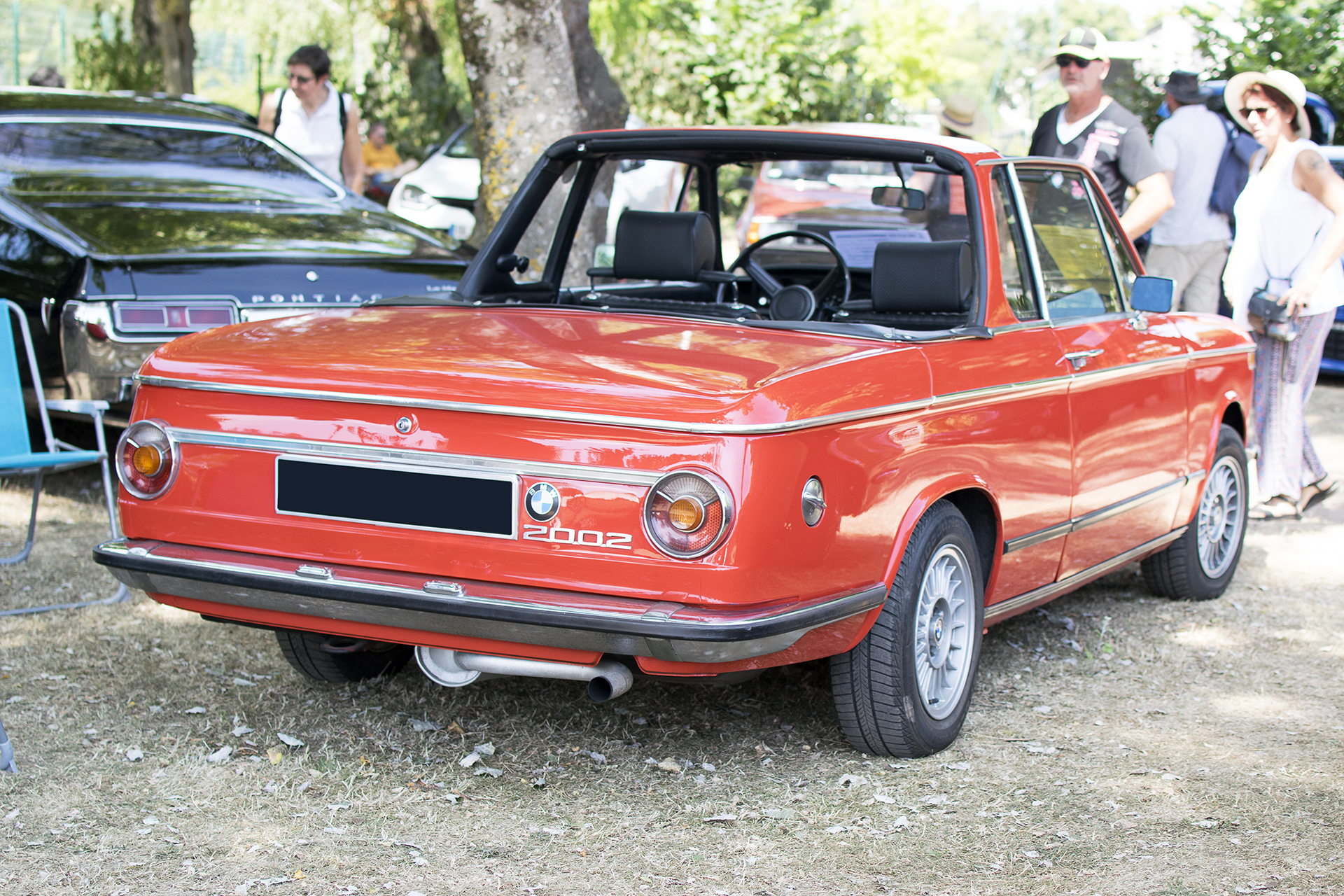 BMW 2002 cabriolet 1976 arrière - Rêve américain, Ballastière Meeting, Hagondange, 2019