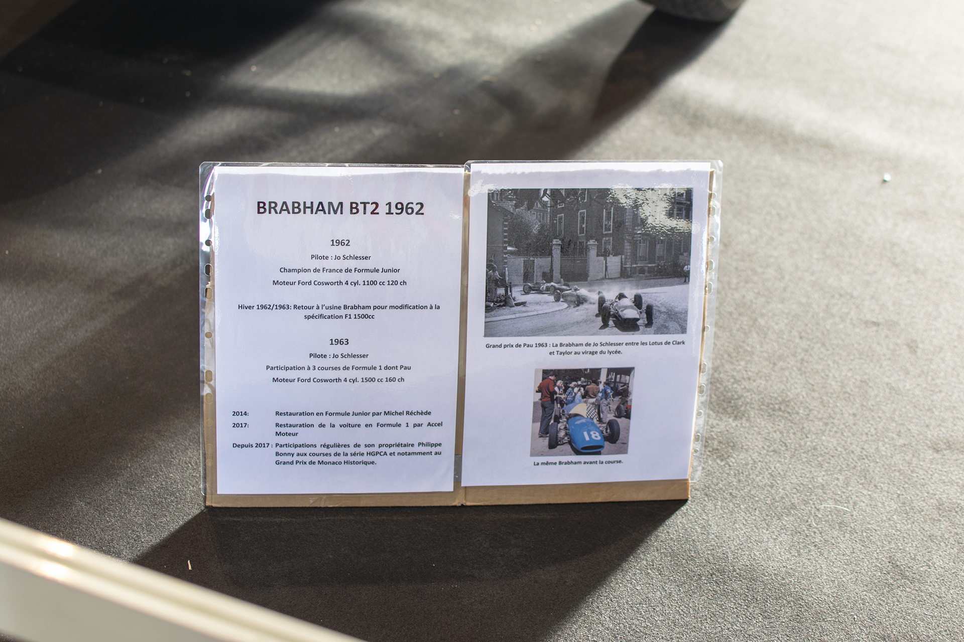 Brabham BT2 1962 "Joe Schlesser" infos - Salon ,Auto-Moto Classic, Metz, 2019 Brabham BT2 1962 "Joe Schlesser" infos - Salon ,Auto-Moto Classic, Metz, 2019