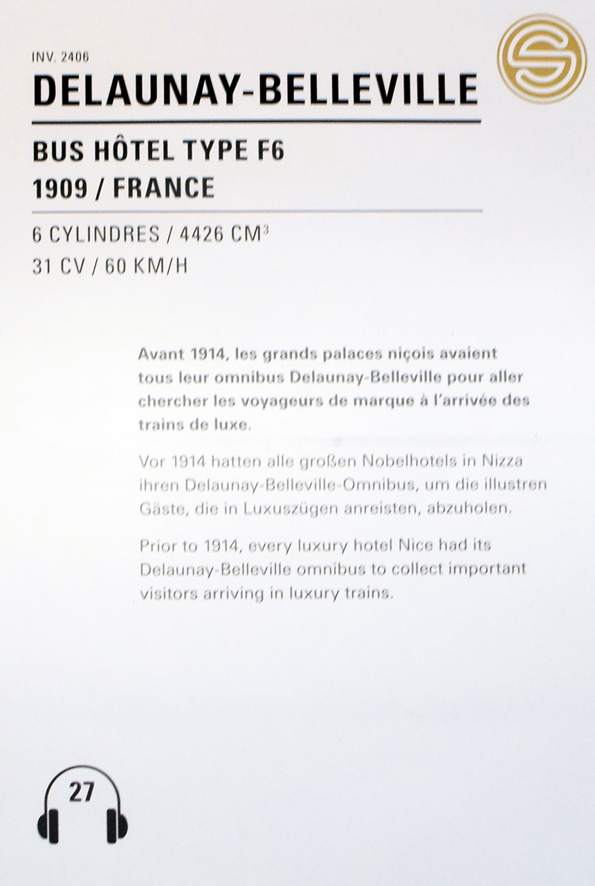 Delaunay-Belleville F6 Bus hôtel 1909 - Cité de l'automobile, Collection Schlumpf, Mulhouse