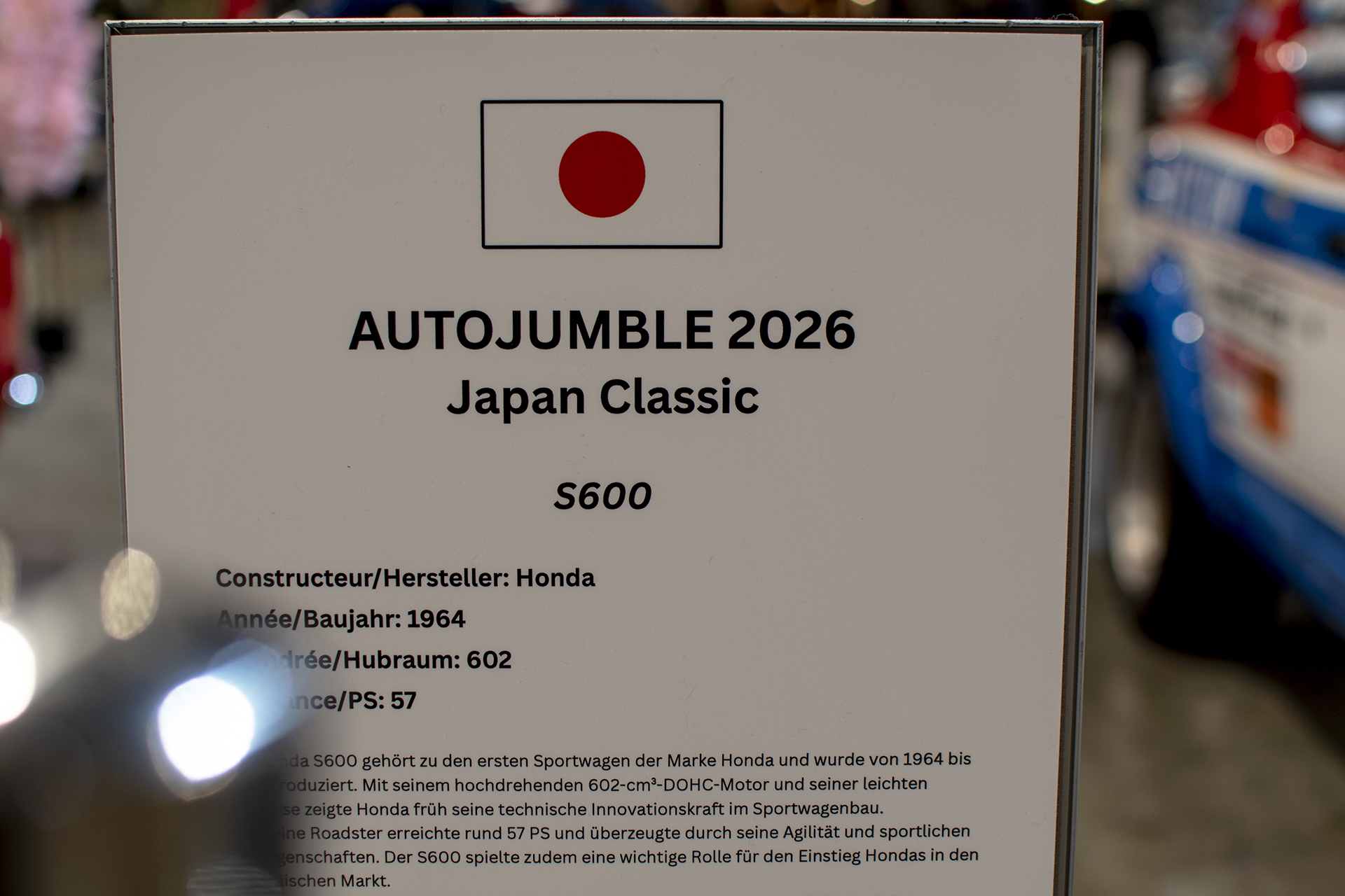 Honda S600 infos - LOF, Auto Jumble ,2026, Luxembourg, all thing classic, Japan classic