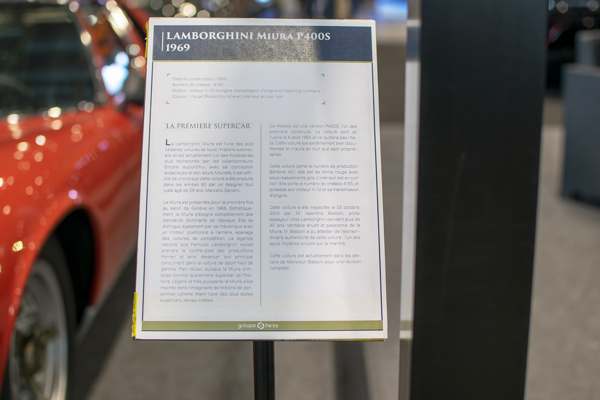 Lamborghini Miura P400S 1969 infos - Salon ,Auto-Moto Classic, Metz, 2019