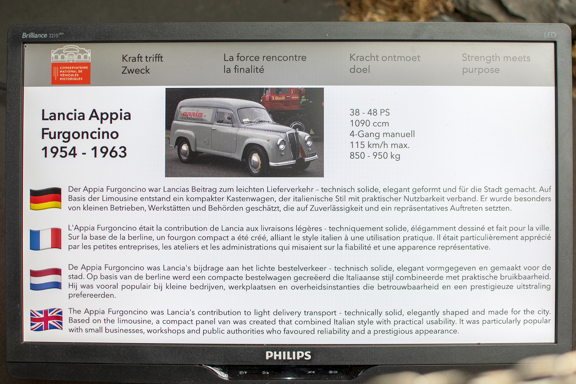 Lancia Appia commerciale - Conservatoire National de Véhicules Historique s,Diekirch, exposition Eleganza su Strada 2025-2026