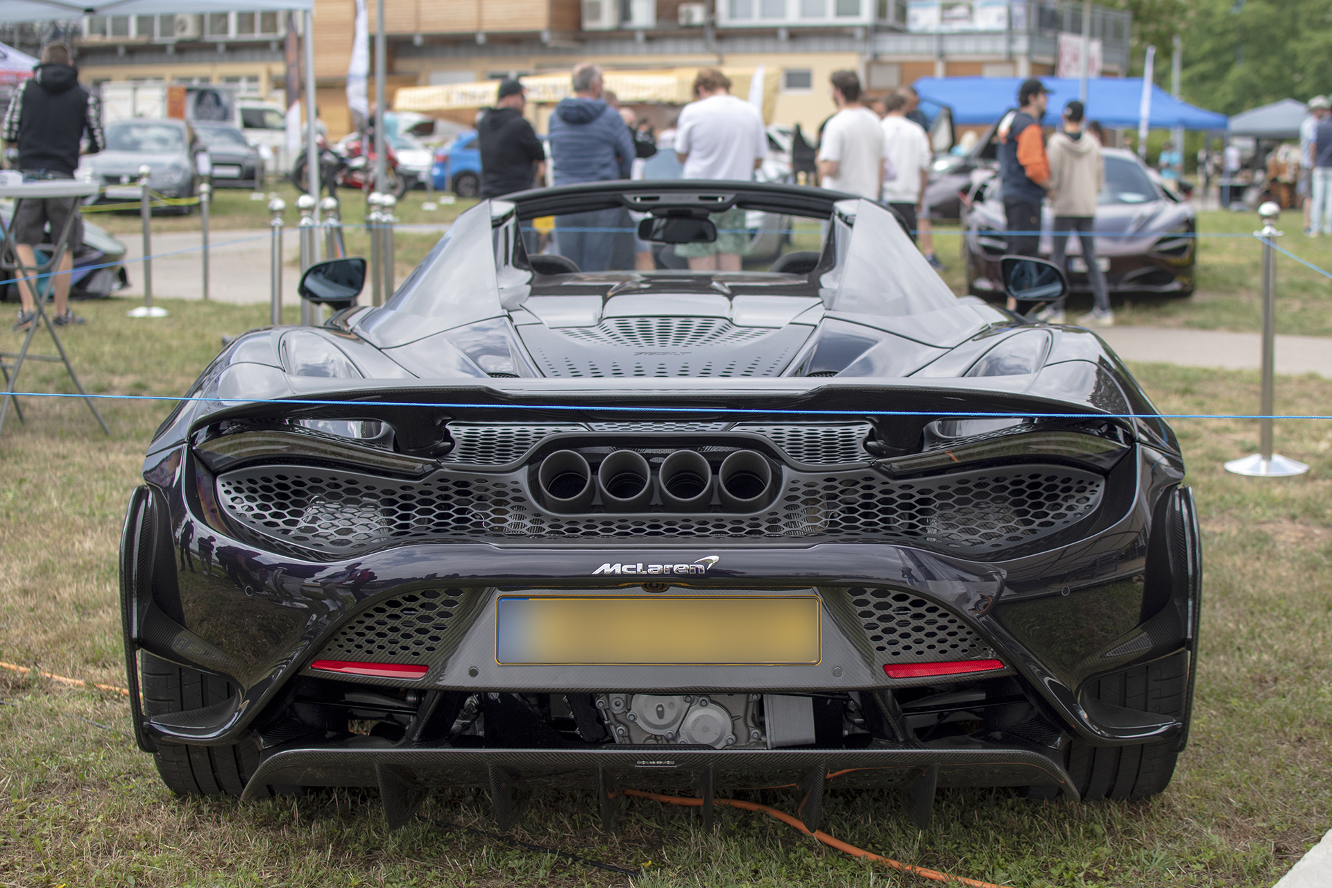 Mc Laren 765LT Spider arrière - DreamCars Festival ,2023 ,Schwebsange ,port