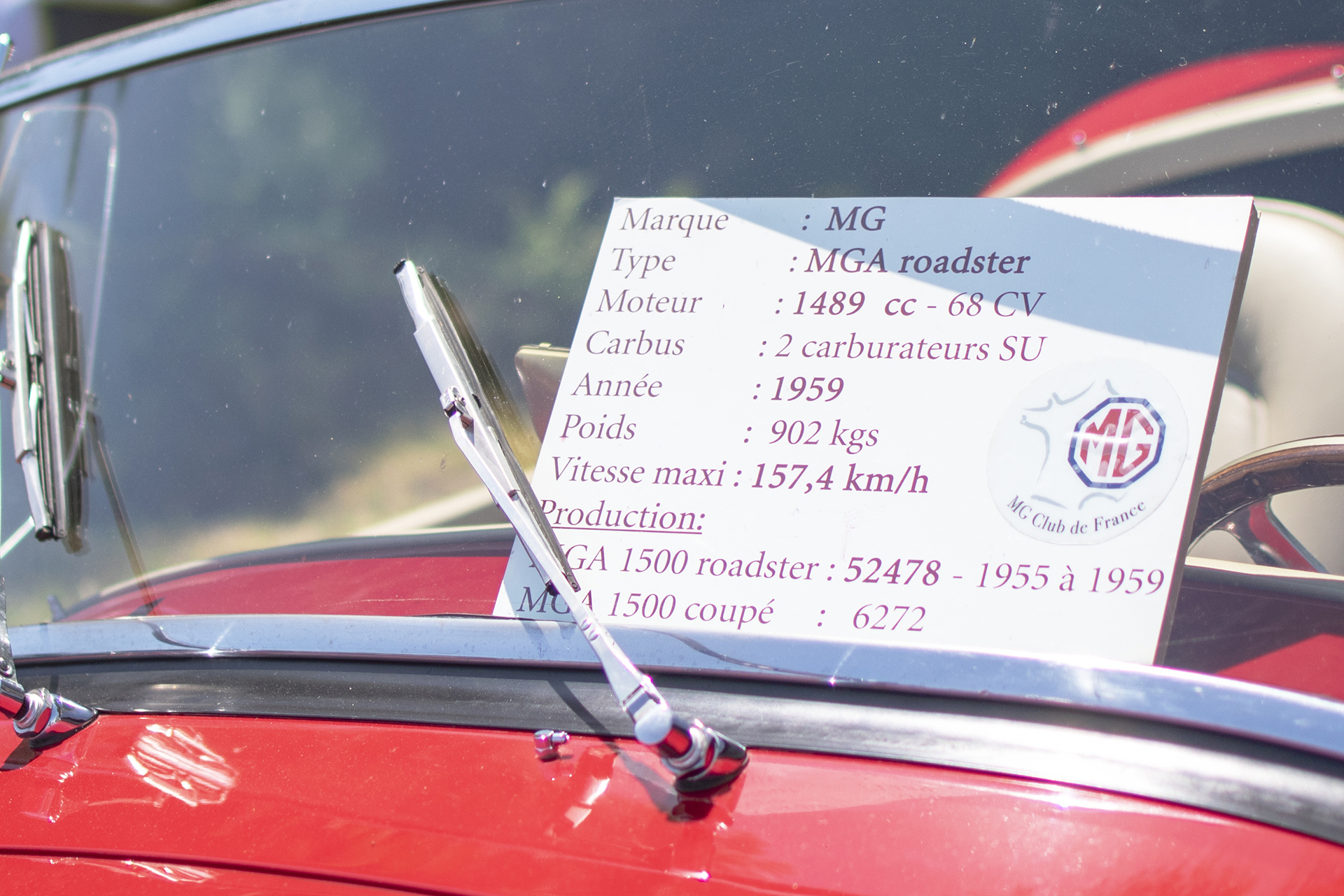 MGA roadster 1959 infos - Automania 2025, Edling, Hara du Moulin
