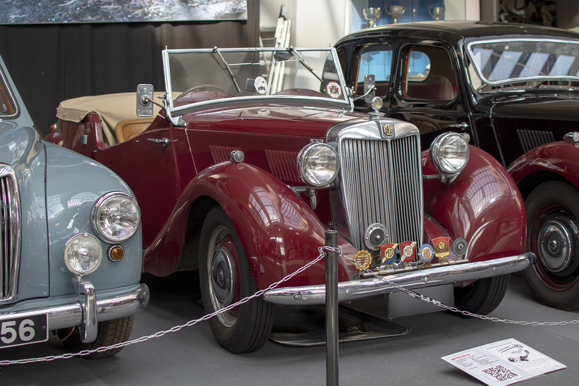 MG type YA Saloon - Conservatoire National de Véhicules Historiques, Diekirch, exposition 100 ans de MG, 2023-2024