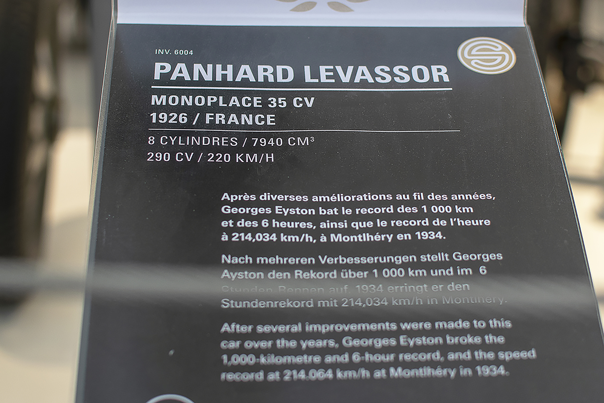 Panhard & Levassor 35 CV infos - Cité de l'automobile, Collection Schlumpf, Mulhouse, 2020