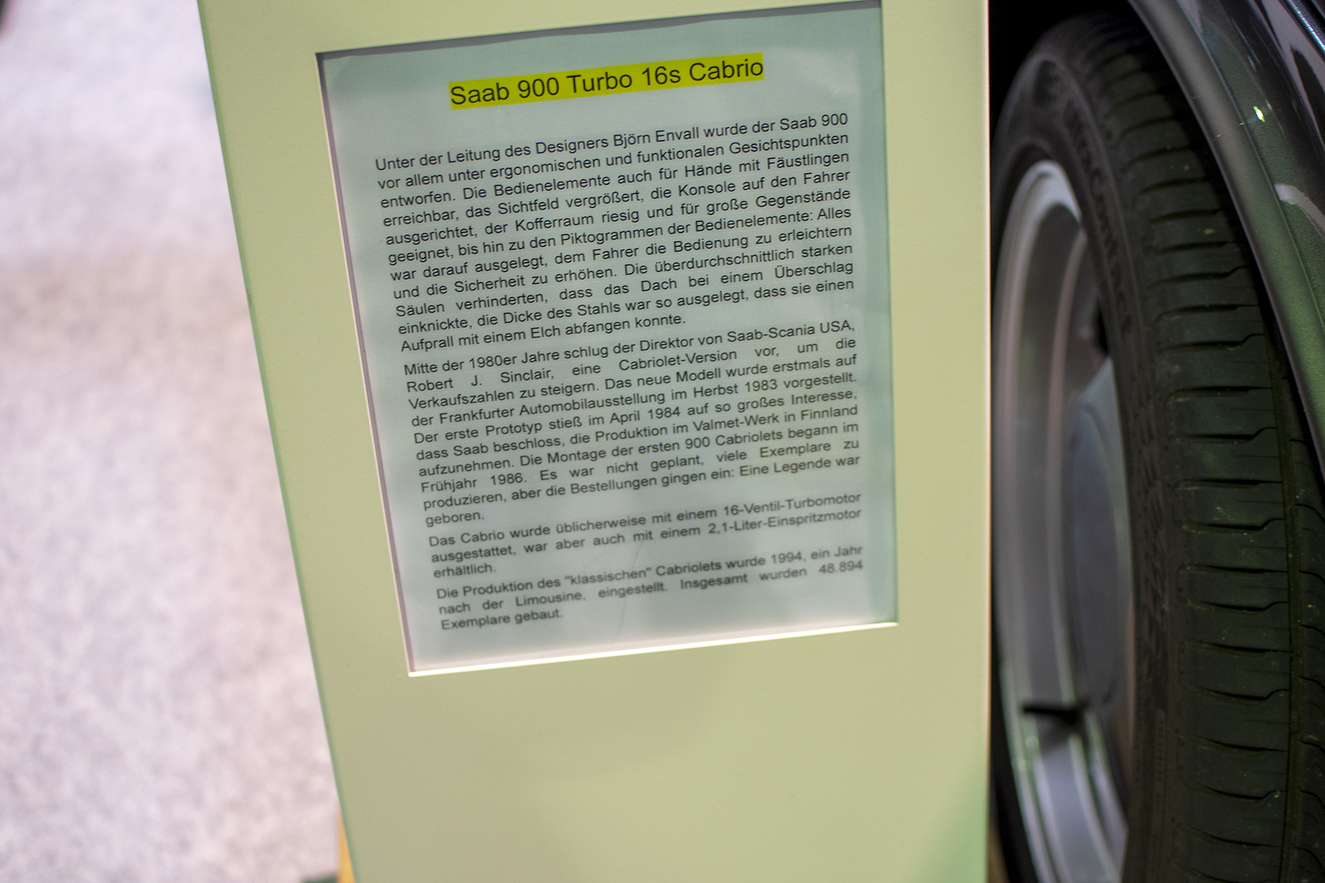 Saab 900 I Turbo 16s cabriolet infos - Auto Jumble ,2024, Luxembourg, all thing classic