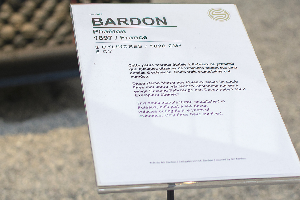 Bardon phaëton infos  - Cité de l'automobile, Collection Schlumpf, Mulhouse, 2020