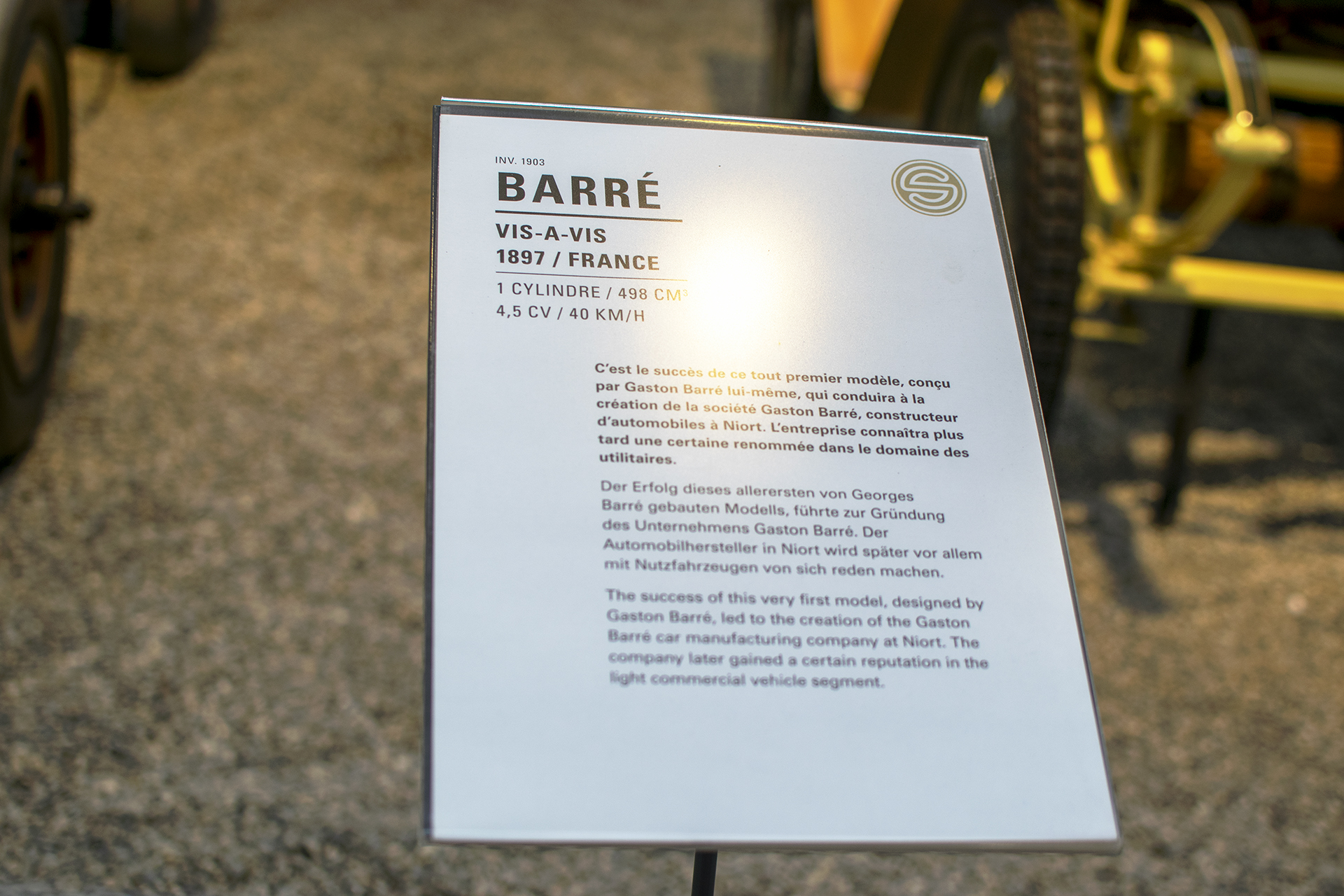 Barré Vis à vis 1897 infos  - Cité de l'automobile, Collection Schlumpf, Mulhouse, 2020