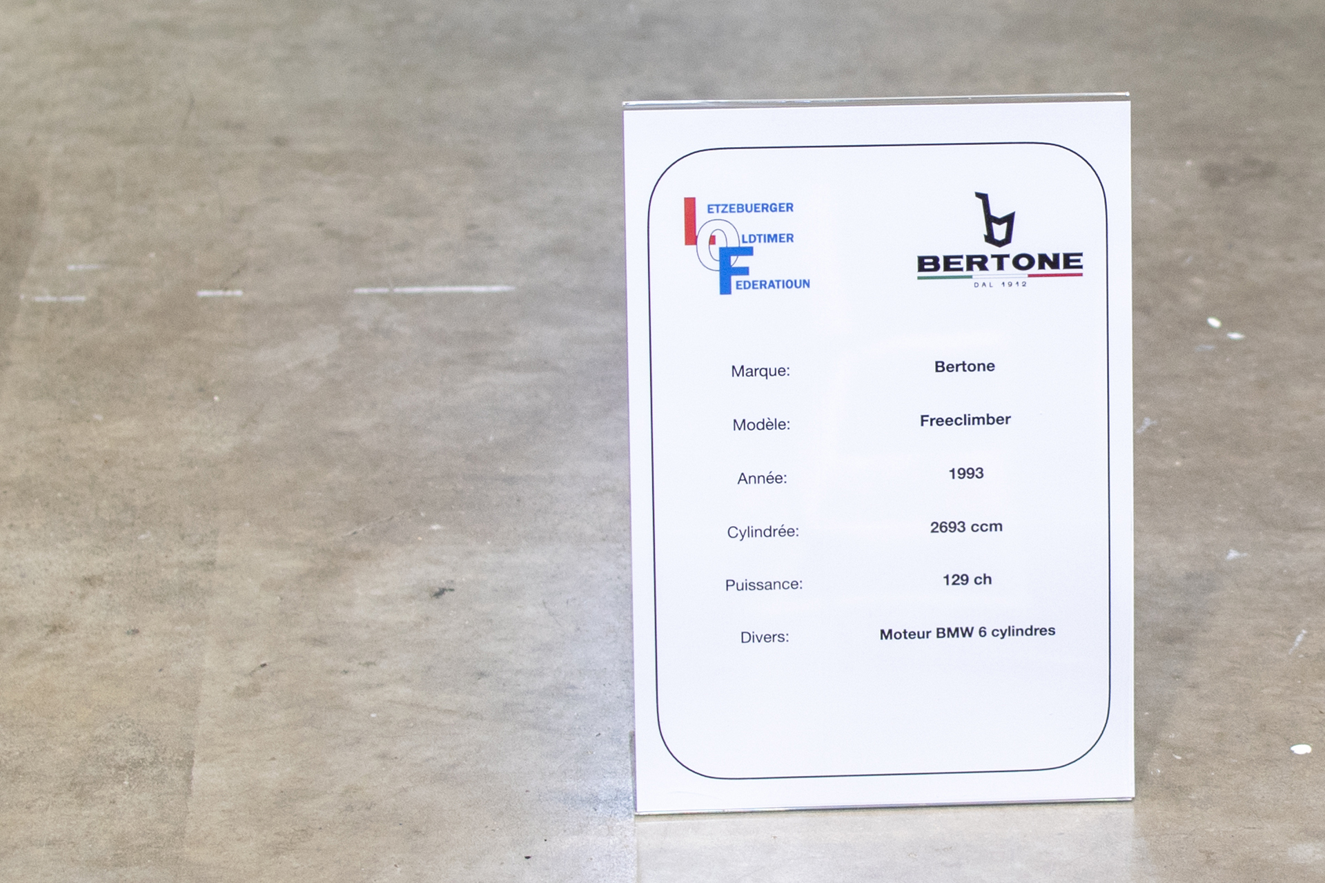 Bertone Freeclimber 1993  infos - Auto Jumble ,2025, Luxembourg, all thing classic