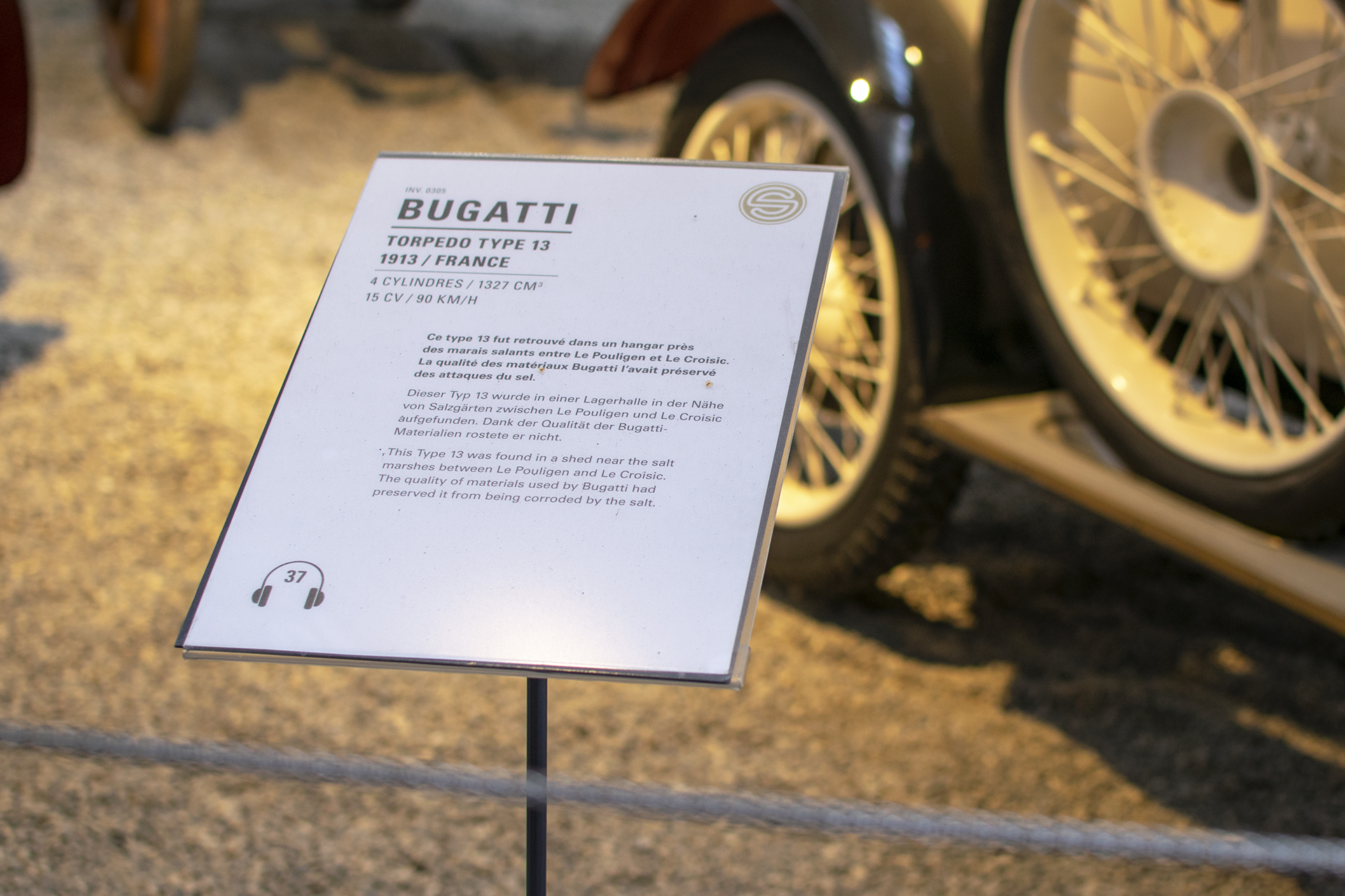 Bugatti Type 13 Torpédo 1913 infos - Cité de l'automobile, Collection Schlumpf, Mulhouse, 2020