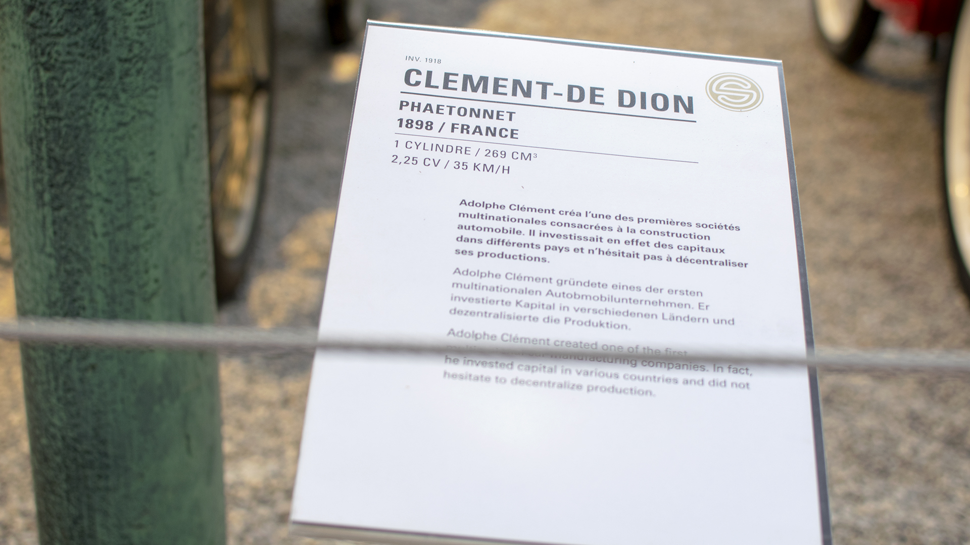 Clement De Dion  phaëtonnet 1898 infos  - Cité de l'automobile, Collection Schlumpf, Mulhouse, 2020