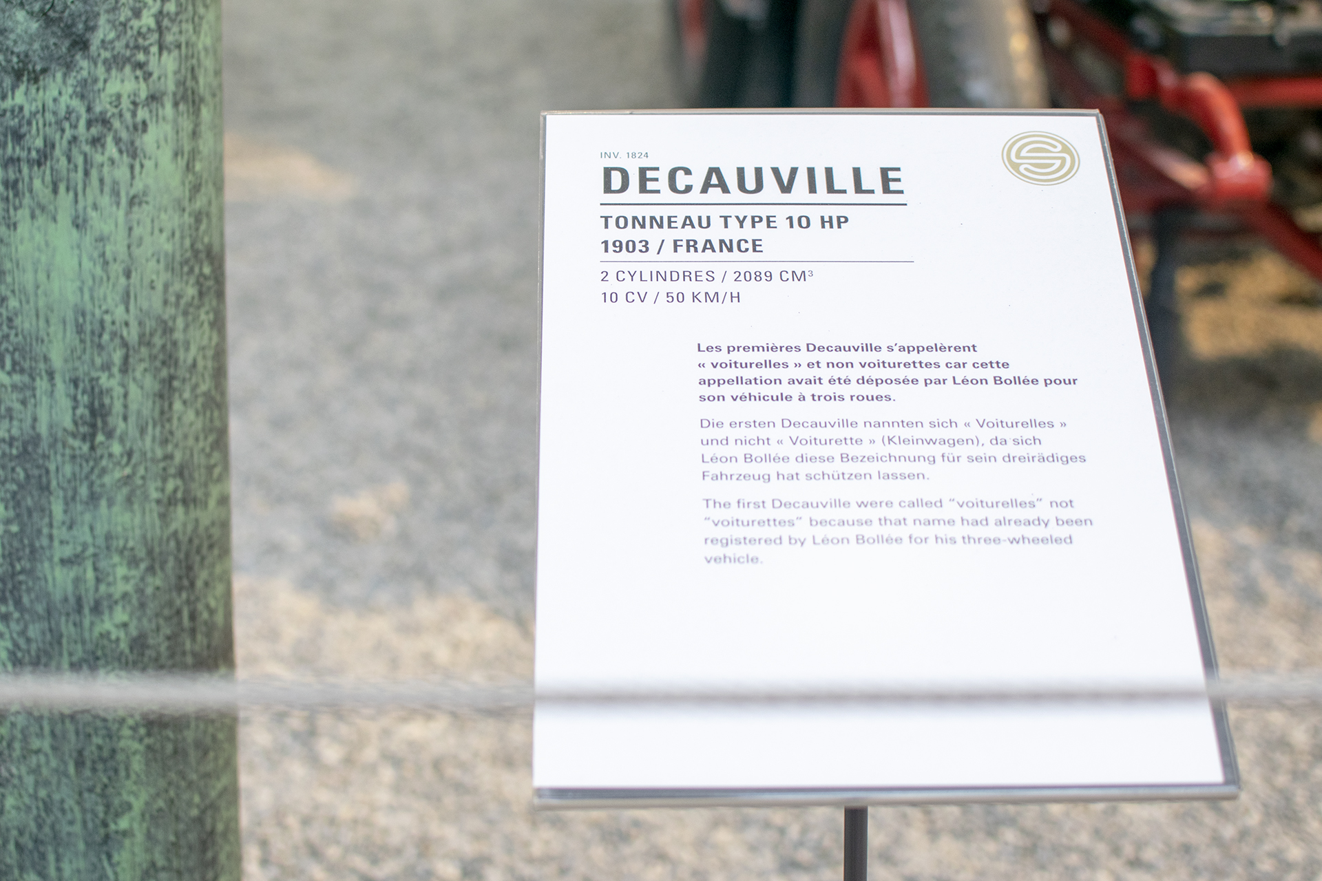 Decauville  10 HP tonneau 1903 infos - Cité de l'automobile, Collection Schlumpf, Mulhouse, 2020