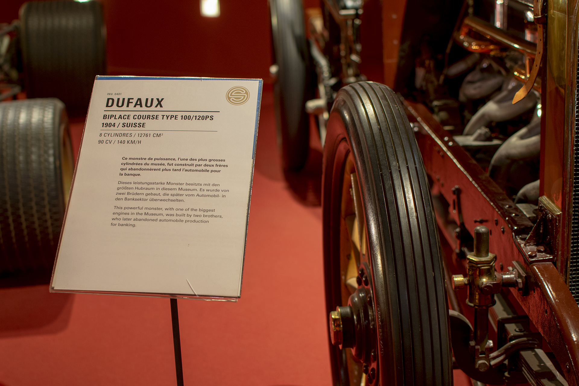 Dufaux 100/120 PS 1904 infos - Cité de l'automobile, Collection Schlumpf, Mulhouse, 2020